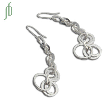 Connections Linked Circle Earrings Sterling Silver #2