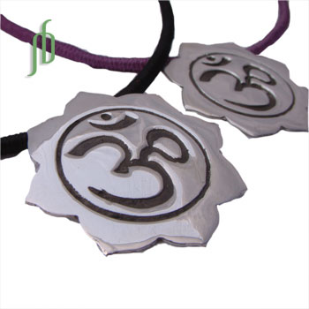 Om Lotus Necklace with Cotton Cord SALE