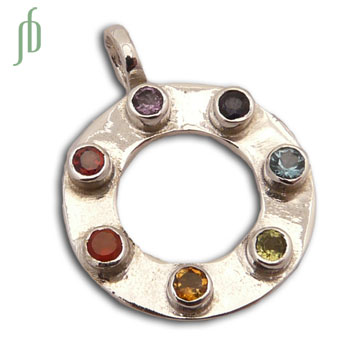 New Circle of Happiness Chakra Pendant Sterling Silver