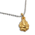 Gold plated Ganesh on Sterling Silver Anklet 9 to 10 inches adjustable