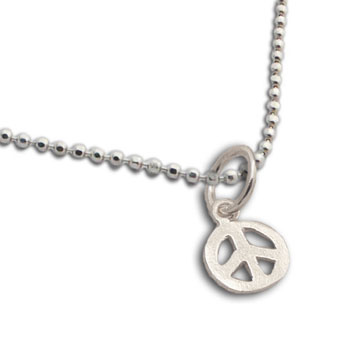 Peace Charm Anklet Sterling Silver 9 to 10 inches adjustable #2