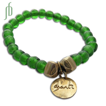 Shanti Mala Bracelet Recycled Glass and Brass #4