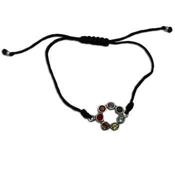 Chakra Bracelet Circle of Happiness with seven gemstones Adjustable