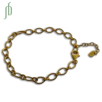 Charmas Bracelet Base Oval Chain Gold Vermeil Adjustable #1