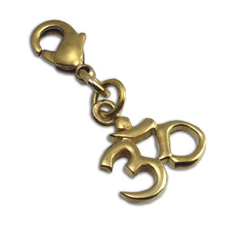 Charmas Om Charm with Spring Clasp Recycled Brass