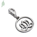 Charmas Enlightenment Lotus Charm with Spring Clasp Silver