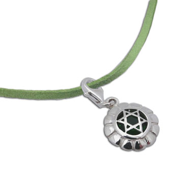 Heart Chakra Necklace Green Adjustable Silver Clasp 16 to 17 Inches #1