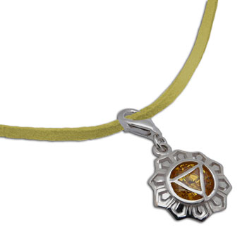 Solar Plexus Chakra Yellow Necklace Adjustable Silver Clasp 16 to 17 Inches #1
