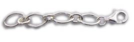 Charmas Oval Extender Chain 2 inches Sterlng Silver