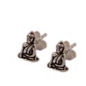 Buddha Studs Earrings Sterling Silver