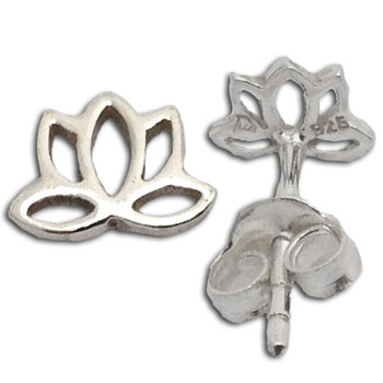 Lotus Stud Earrings Enlightenment  Sterling Silver #1