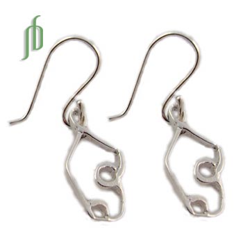 Bow Pose Earrings Sterling Silver