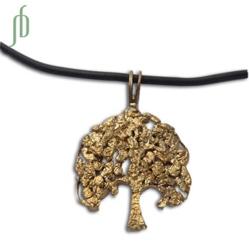 Bodhi Tree Rubber Necklace Recycled Brass 18 Inch #1