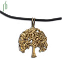 Bodhi Tree Rubber Necklace Recycled Brass 18 Inch