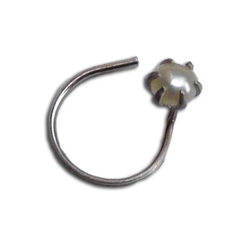 Silver Nose Stud Pearl