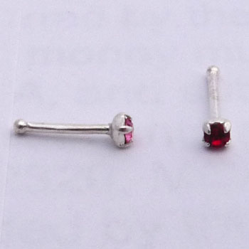 Silver Nose Stud Red