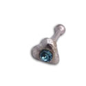 Silver  Nose Stud Heart Stone Teal