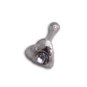 Silver  Nose Stud Heart Stone Clear