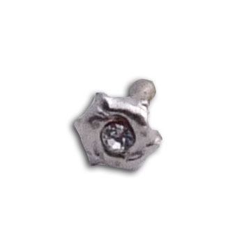 Silver  Nose Stud Triple Dolphin clear