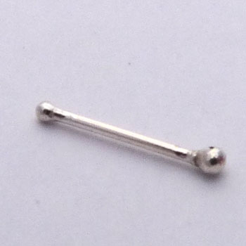 Silver Nose Bone Long 8mm stem Ball 1.5 mm