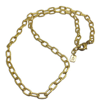 Charmas Necklace Base Oval Chain Recycled Brass 17 Inches