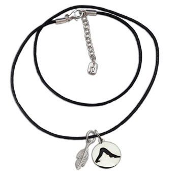 Yoga at the Feathered Pipe Necklace Leather  and Silver