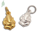 Lucky Ganesh Charm Sterling Silver or Gold Wash