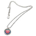 Lotus Painting Silver Necklace