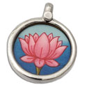 Lotus Painting Pendant Sterling Silver