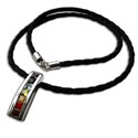 Seven Chakra Gemstones, Silver & Leather Necklace 18 Inches