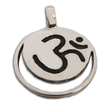 Crown Chakra Pendant with Om  Sterling Silver