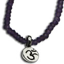 Crown Chakra Necklace Amethyst Germstone and silver 18 Inches