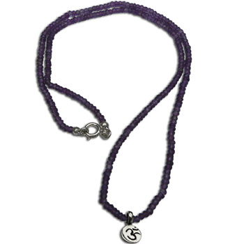 Crown Chakra Necklace Amethyst Germstone and silver 18 Inches #2