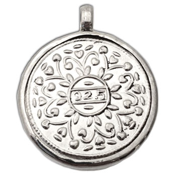 Forehead Chakra Painting Pendant Silver #2