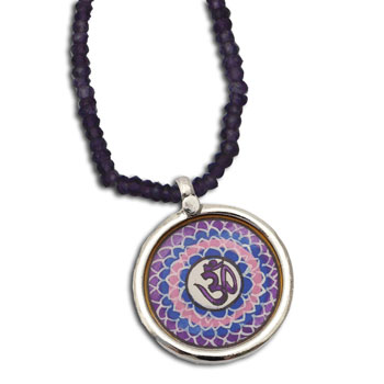 Crown Chakra Painting Amethyst Necklace #2