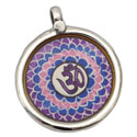 Crown Chakra Painting Pendant Silver