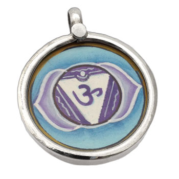 Forehead Chakra Painting Pendant Silver