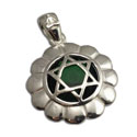 Heart Chakra Stone Pendant Silver  2 cm