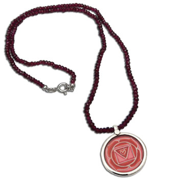 Root Chakra Painting Garnet Necklace #1
