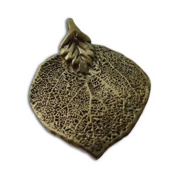 Bodhi Leaf Pendant Recycled Brass Gold tone