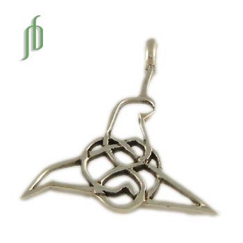 Celtic Knot Warrior One Yoga Pendant Unisex Silver SALE