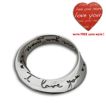 I Love You I Love You More Mobius Pendant Necklace