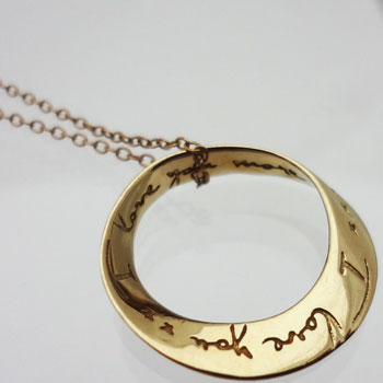 I Love You More Necklace Recycled Brass Gold tone #1