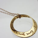 I Love You More Necklace Recycled Brass Gold tone