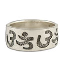 Om Ring Repeating Om Band Sterling Silver