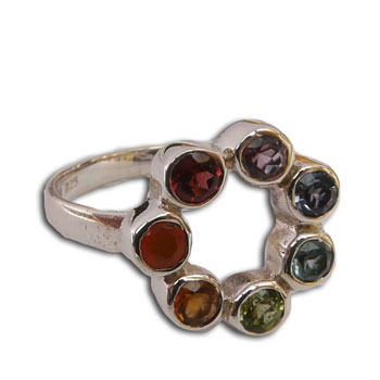 Chakra Ring Circle of Happiness Mini with 7 gemstones #1