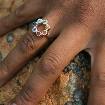Chakra Ring Circle of Happiness Mini with 7 gemstones #2